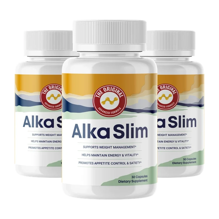 AlkaSlim daily fiber and fullness capsule, three-bottle package